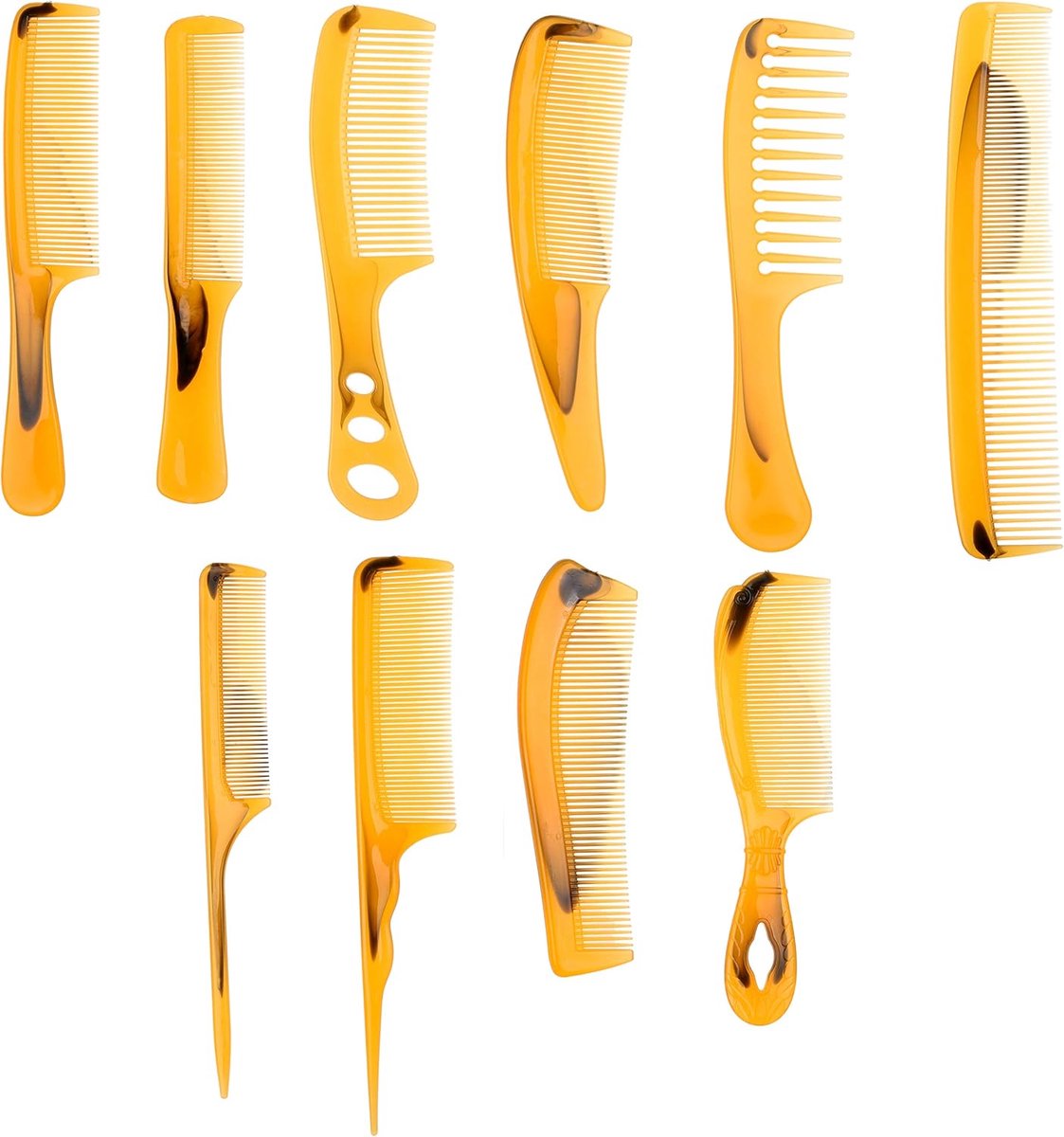 Kammen Set - fijn, grof, breed getand - staart, kapper, universeel, zak, paddle-kammen - gebruik voor haarstyling, kappers, verzorging, kleuren