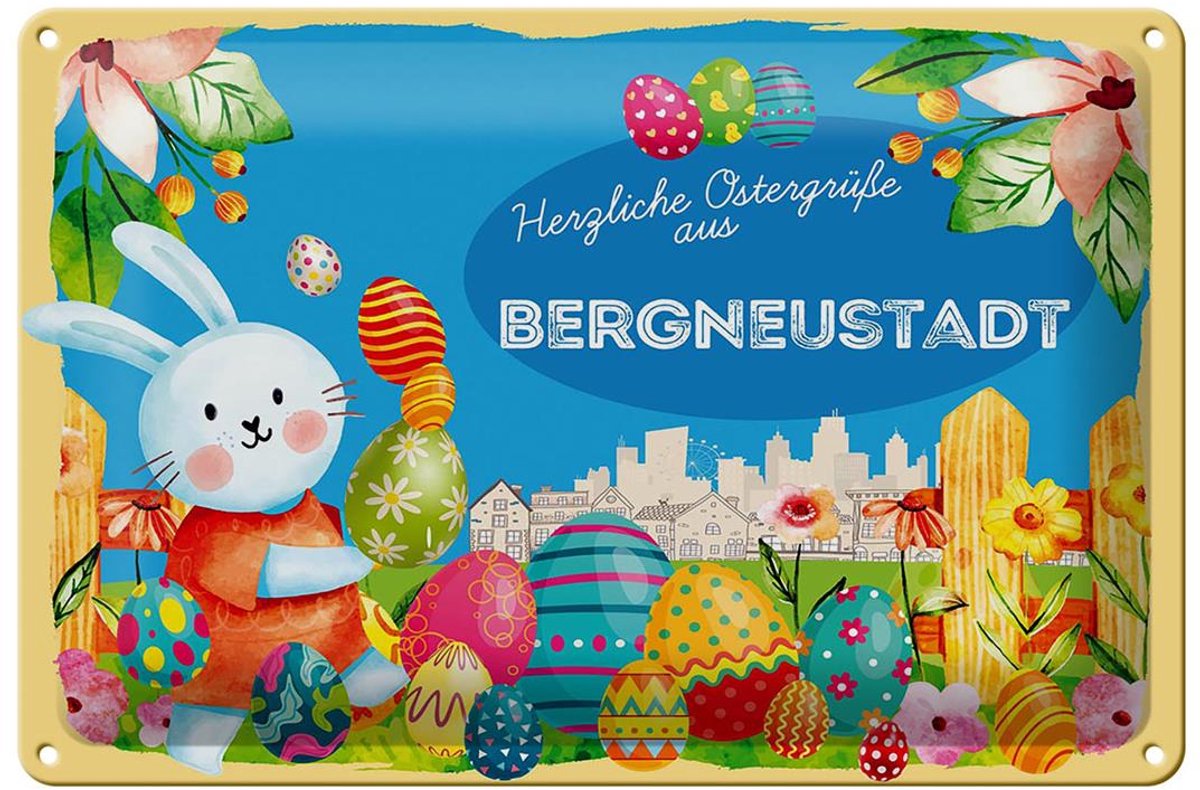 Blechschild Ostern Ostergrüße 30x20cm BERGNEUSTADT