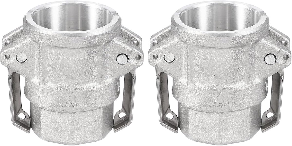 2 stuks 1 inch aluminium nokvergrendelingsfittingen - mannelijke adapter x vrouwelijke NPT-draad, snelkoppelingskoppeling nokvergrendeling slangmontage, corrosiebestendig (deel D Cam groeftype