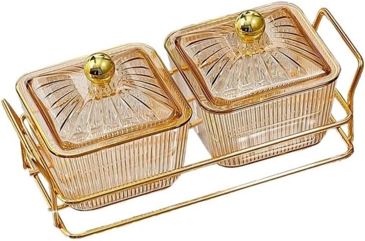 Serveerschaal met deksel, hapjesschaal, snackschaal, voedselbewaardoos(Brown)