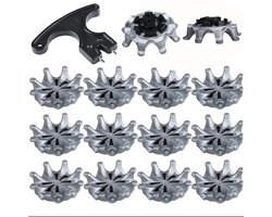 Zilverkleurige golf spikes schoen noppen vervanging set 14 delig unisex met verwijder gereedschap Stinger schroef golf schoen noppen eenvoudig te installeren voor golf schoenen buitentraining