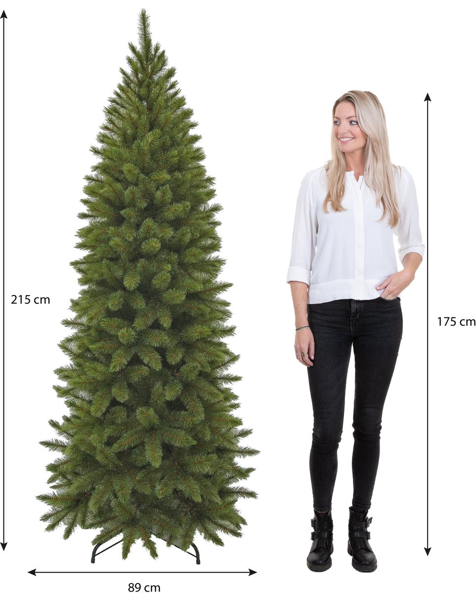 Triumph Tree Bristlecone Pilar - Kerstboom met Insteekconstructie en Duidelijke Kleurcodes - Kerstversiering voor Binnen - Kunstboom Smal Model - H215 x Ø89 cm - Groen – foto 2