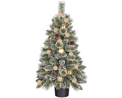 Black Box Trees Kunstkerstboom Kaprun met Versiering H90 x D61 cm - Kunstboom met Pot - Kunst Kerstboom voor Binnen - 120 Tips - Groen