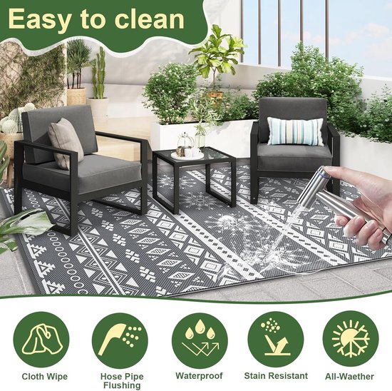 Outdoor Kleed - Tuin Tapijt - Buiten Leven - Waterproof & UV Bestendig - 150x240cm - Beige van OutDoor — afbeelding 4