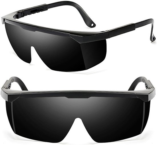 Beschermbril - Eclipsbril - 2 stuks - Beschermende bril - Veiligheidsbril - Festival bril - Dames - Heren - Laserbeschermbril - Oogbeschermer - Veilig Solar UV & IR Filter Brilopzetstuk - Voor Eclips, Roodlichttherapie, Haarverwijdering, Cosmetische