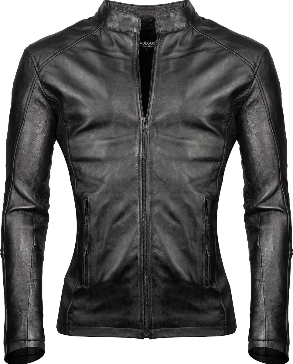 PAULGOS Heren Leren Jas, Echt Leren Overgangsjas, Modieus in 5 Kleuren, Maten S-7XL, Design 3