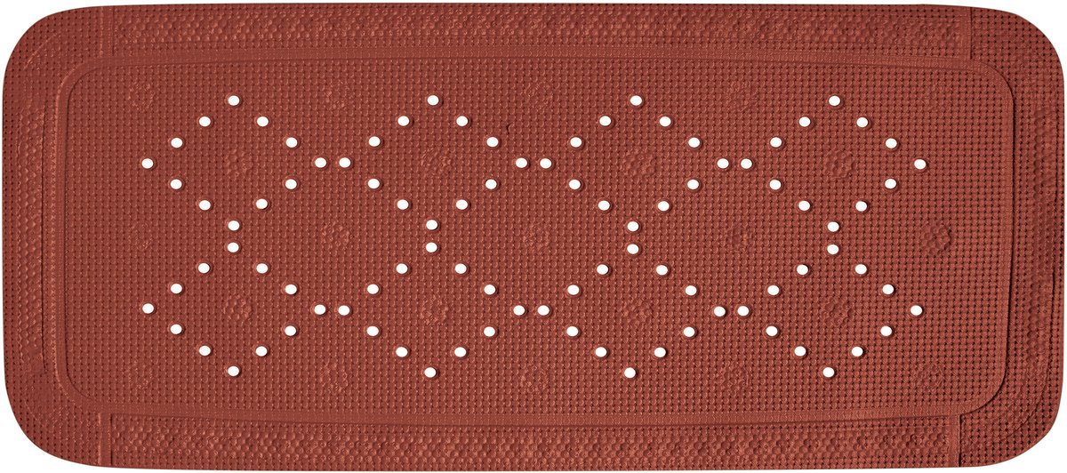 Spirella Alaska Antislip Badmat - Badinlegmat voor in Bad - PVC Badkamer Mat met Antislip Oppervlak - Terracotta - 91 x 36 cm