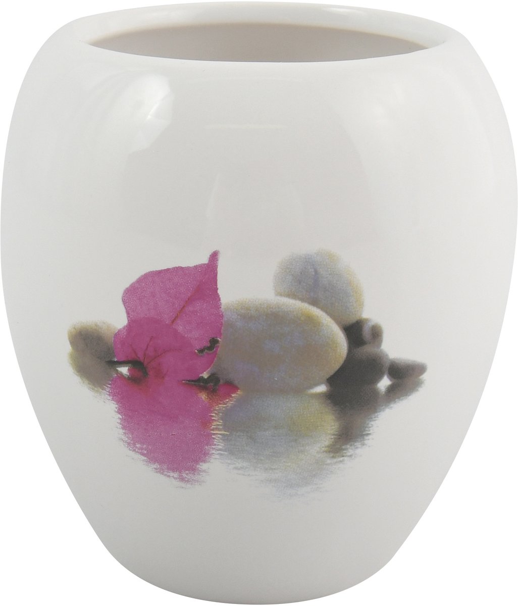 MSV Tandenborstelhouder JAVA BORNEO – Tumbler Badkamer voor Tandenborstel en Tandpasta – Vochtbestendig – 8,5 x 10 cm