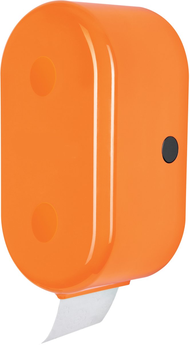 Spirella Cube Toiletrolhouder Oranje – Wandmontage WC-Rolhouder met Minimalistisch Kubus Design – Toiletpapierhouder voor de Badkamer