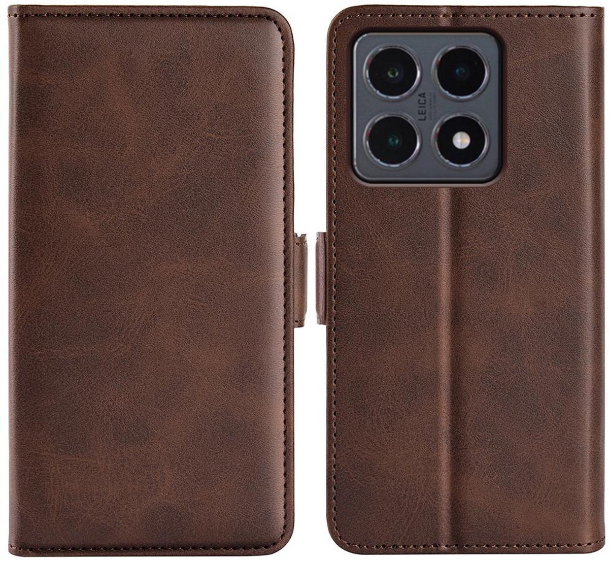 Mobigear Telefoonhoesje geschikt voor Xiaomi 15T Hoesje | Mobigear Slim Magnet Bookcase Portemonnee | Pasjeshouder voor 3 Pasjes | Telefoonhoesje voor Pinpas / OV Kaart / Rijbewijs - Bruin