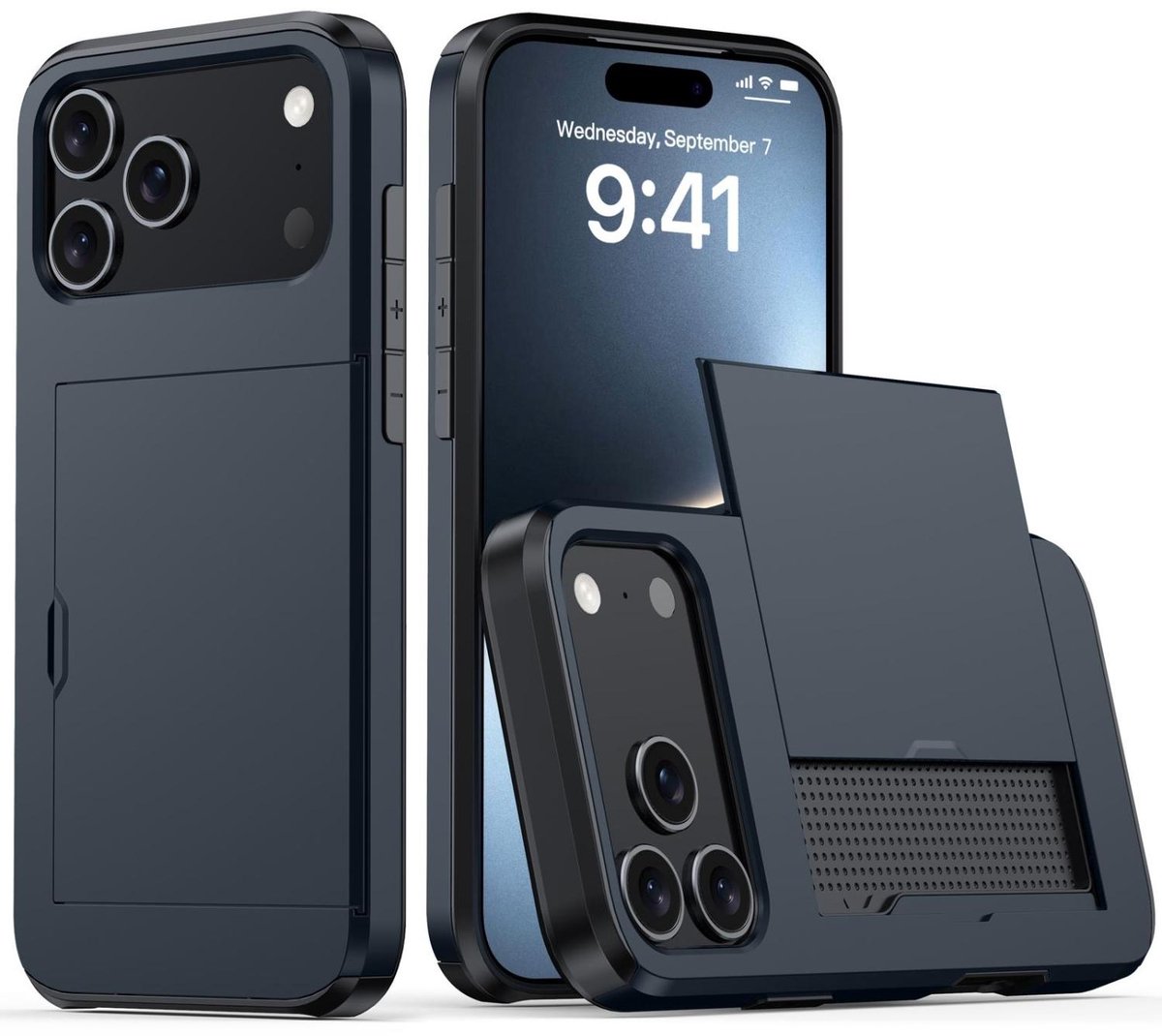 Mobigear Hoesje geschikt voor Apple iPhone 18 Pro Max Telefoonhoesje met Kaarthouder Hardcase | Mobigear Card Backcover Shockproof met Pasjeshouder | Kaarthouder voor 2 Pasjes | Hoesje voor Pinpas / OV Kaart / Rijbewijs | Schokbestendig iPhone 18 Pro