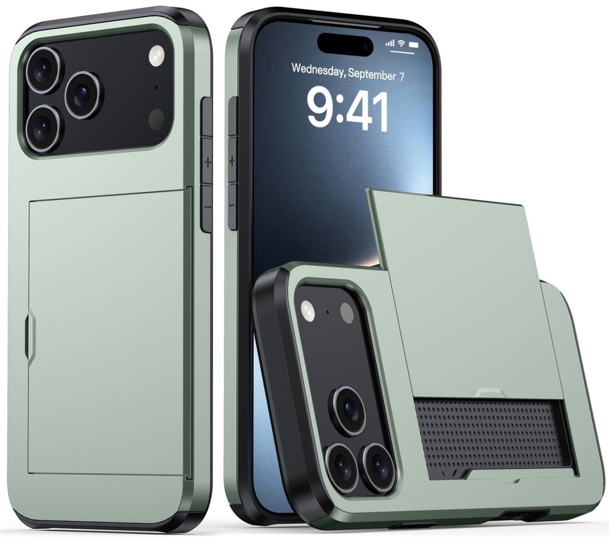 Mobigear Hoesje geschikt voor Apple iPhone 18 Pro Max Telefoonhoesje met Kaarthouder Hardcase | Mobigear Card Backcover Shockproof met Pasjeshouder | Kaarthouder voor 2 Pasjes | Hoesje voor Pinpas / OV Kaart / Rijbewijs | Schokbestendig iPhone 18 Pro