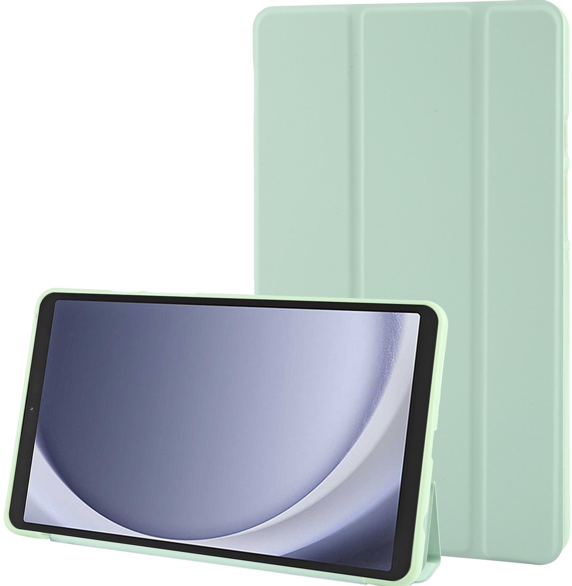 Mobigear Tablethoes geschikt voor Samsung Galaxy Tab A9 (2023) Hoes TPU,Kunstleer | Mobigear Tri-Fold Gel Bookcase - Groen