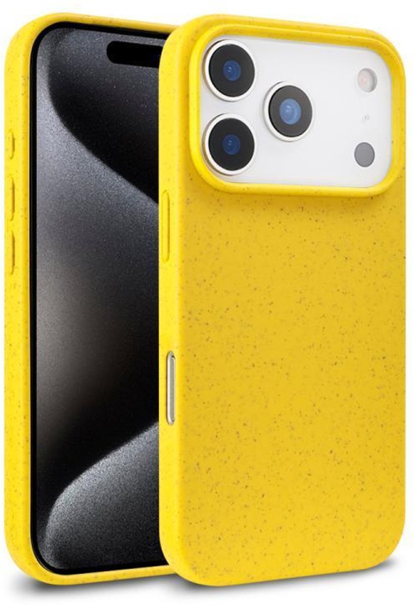 Mobigear Hoesje geschikt voor Apple iPhone 18 Pro Telefoonhoesje Eco Friendly | Mobigear Bio Backcover | iPhone 18 Pro Case | Back Cover - Geel