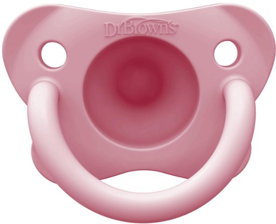 Dr. Brown's HappyPaci Fopspeen 0-6 Maanden (4 Stuks) - Ergonomisch Eendelig Ontwerp - 100% Siliconen - BPA-vrij - Roze/Wit van Dr. Brown's — afbeelding 3