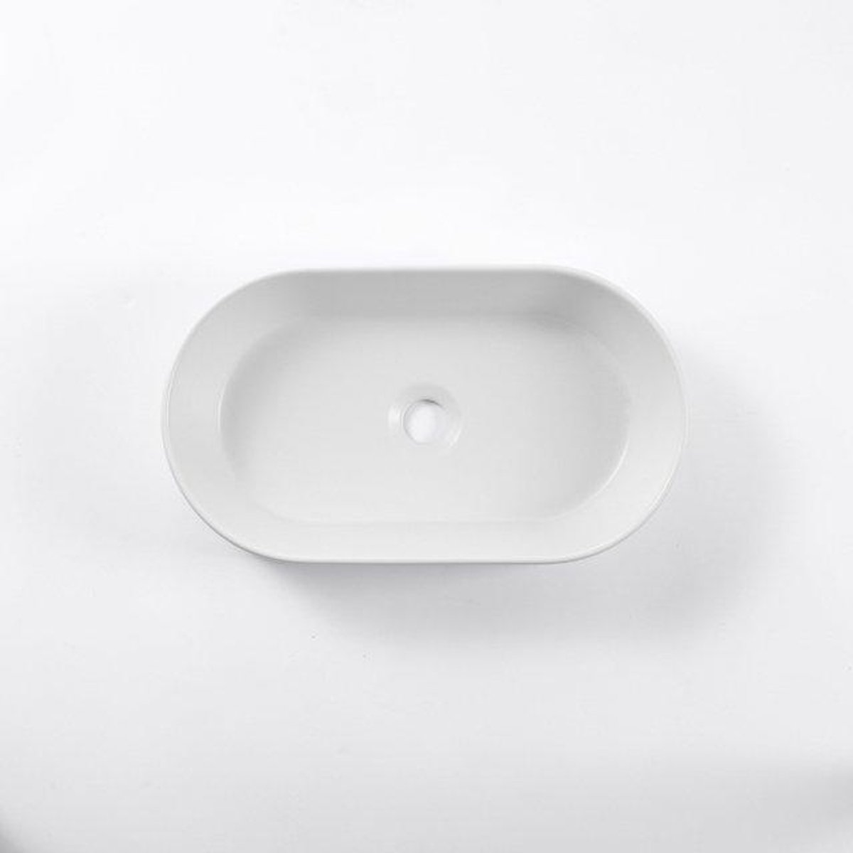 FugaFlow Eccelente Pietra Waskom - 52x31x12cm - ovaal - keramiek - glans wit