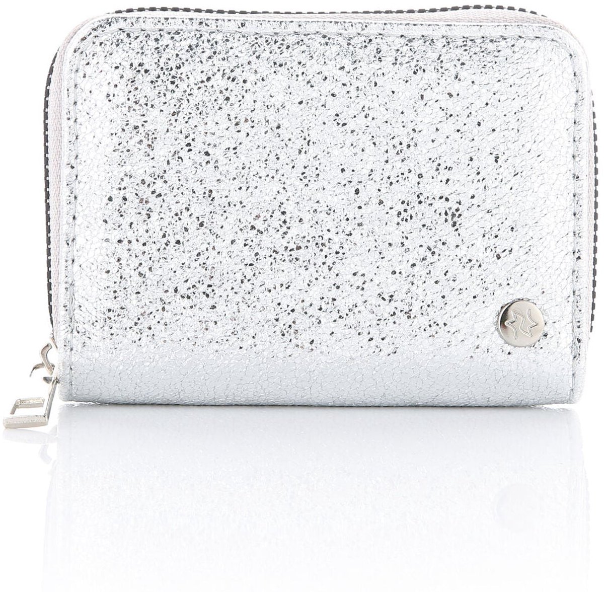Sunset Fashion Portemonnee Glitter zilver 11x9cm
