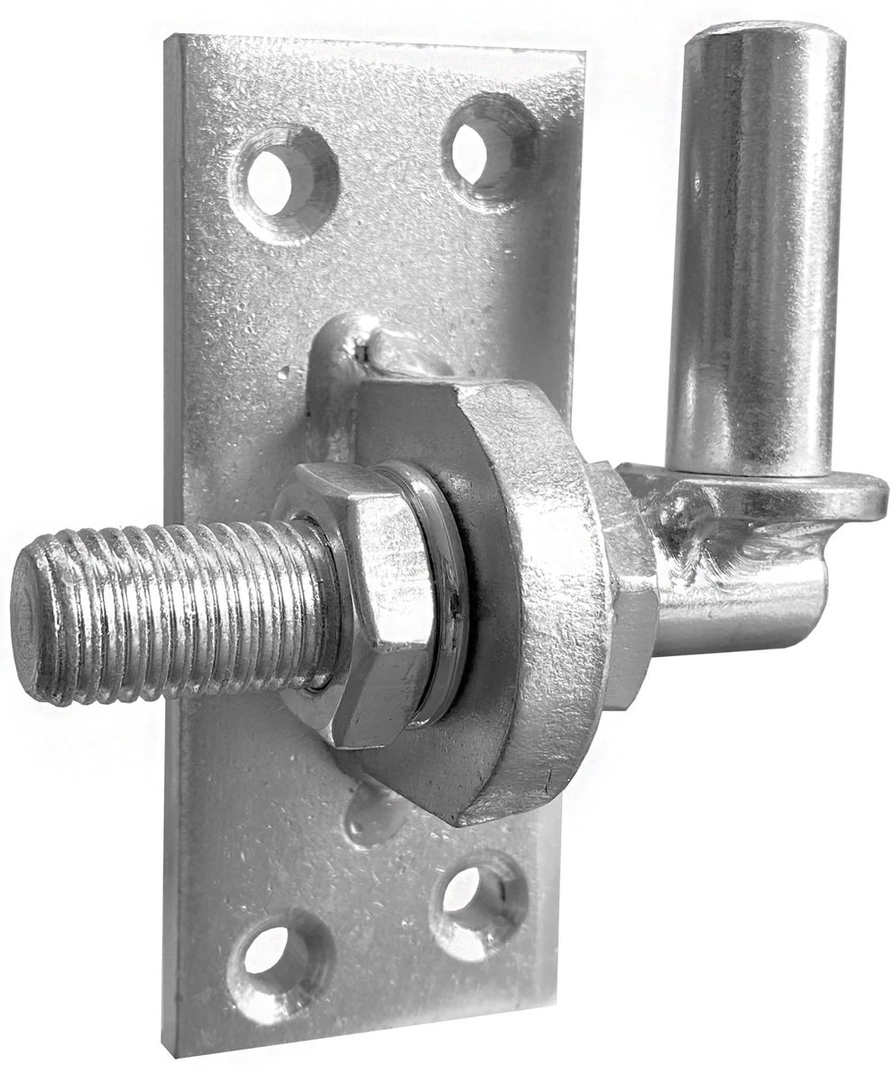 Haak op plaat-Ø 16 Afstand tot 10 mm verstelbaar-verzinkt/steunhaken/slof/universele haken/montagehaken voor garage/plaatklem/poortbeslag/DYB2900421, blauw verzinkt, Ø 16 mm