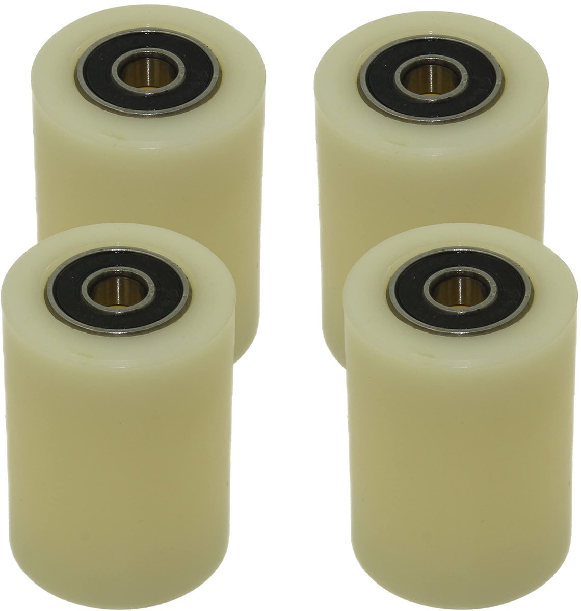 Set van 4 Nylon Wielen met Kogellagers voor Pallettrucks - Hefwagen Diameter 35 mm, Breedte 50 mm - Lagers Nauwkeurig Machinaal Bewerkt