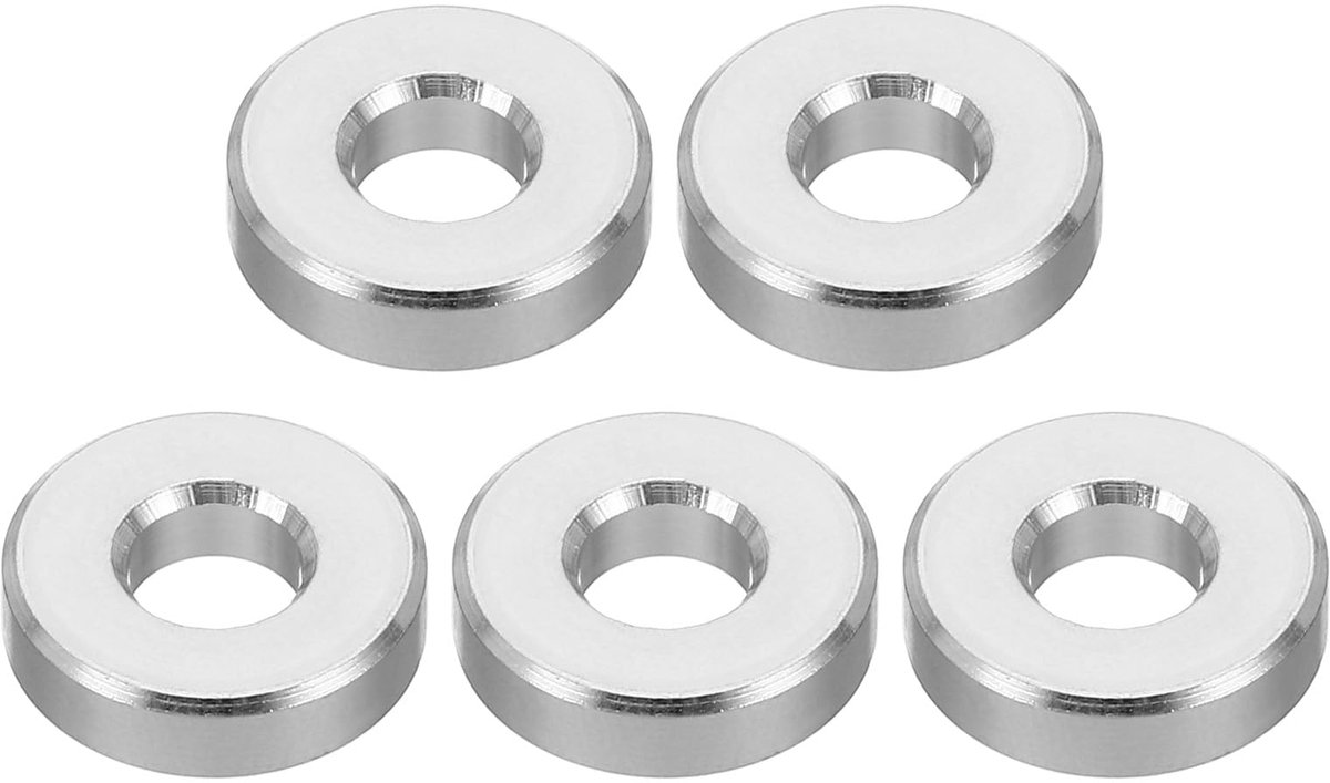 M6 5 stuks ronde aluminium afstandhouders metalen afstandhouders aluminium 6,2 mm ID x 15 mm AD x 4 mm L dikke aluminium afstandhouder schroef afstand voor 1/4" of M6 schroefbouten