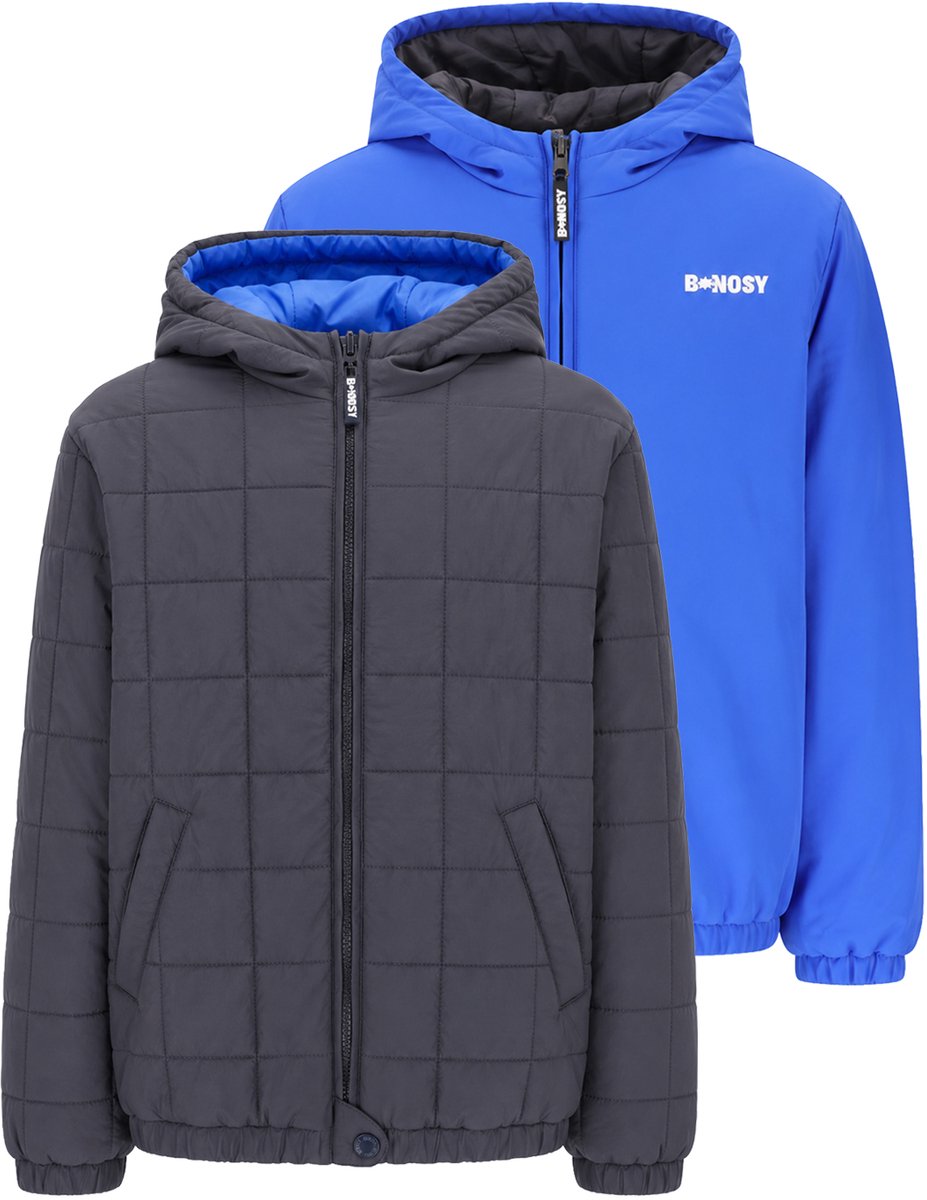 B.Nosy Y608-6221 Jas jongens grijs blauw - Maat 116