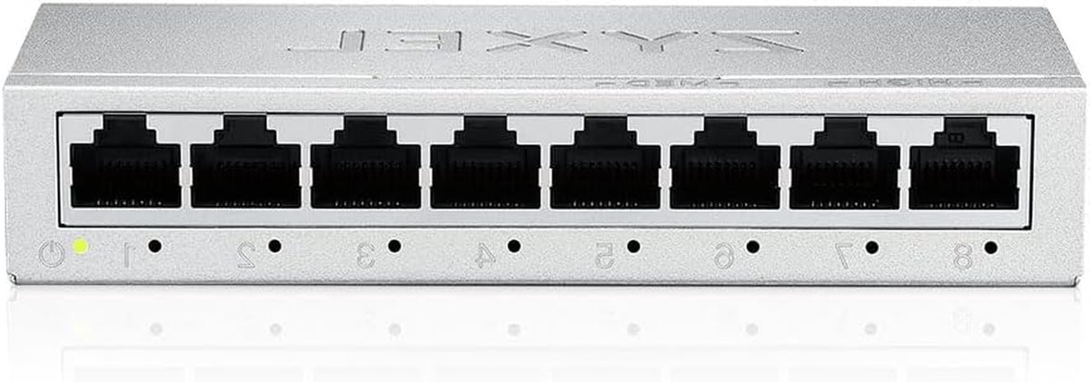 Netwerk Switch - Ethernet Hub - Internet Verbinding - 8 Poorten Gigabit - Mini Formaat - Metaal