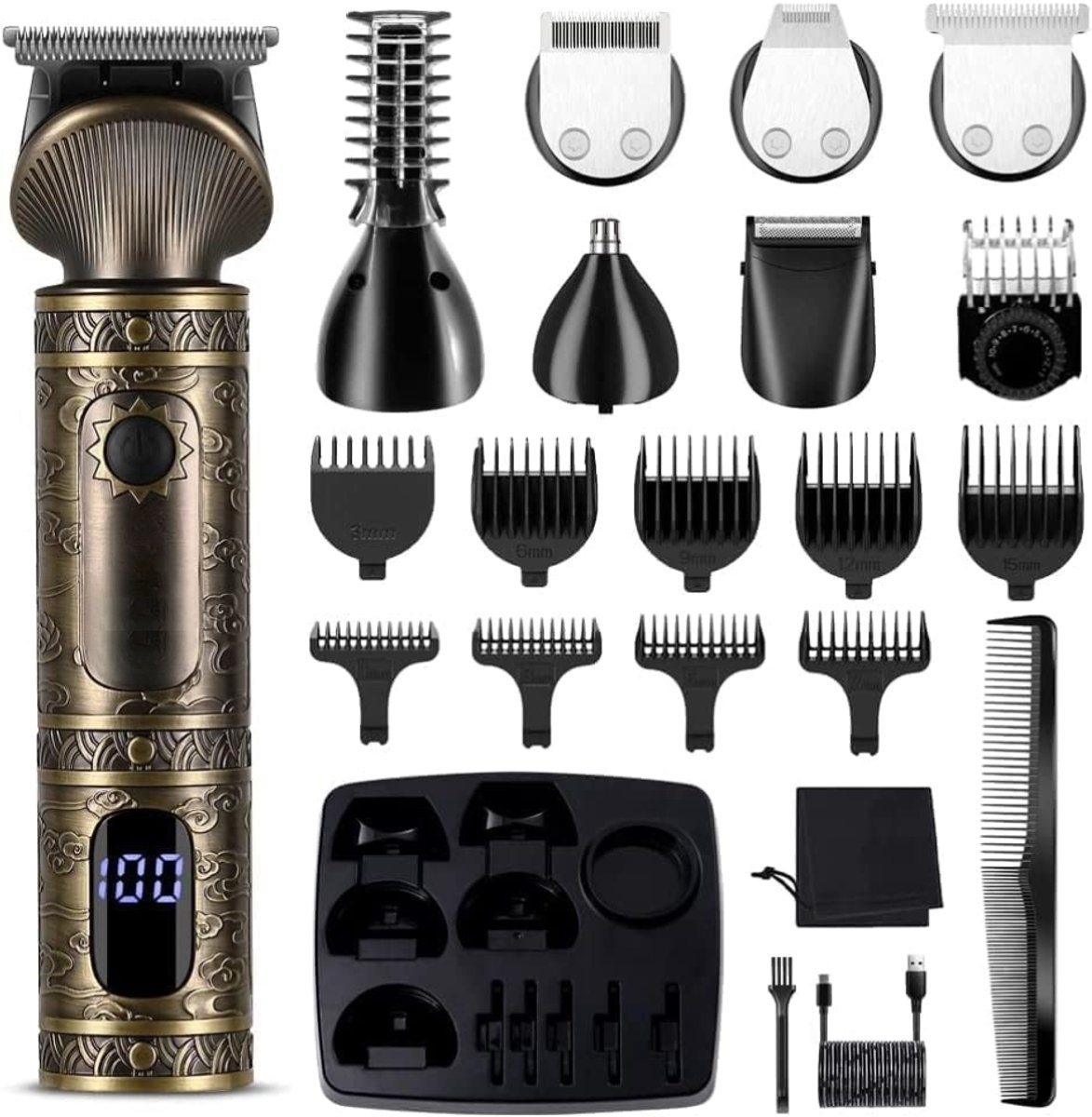 ZRNS® Tondeuse Mannen Hoofdhaar - Trimmer voor Hoofd en Baard - Professionele Kapper Tondeuse - Oplaadbaar - Stil