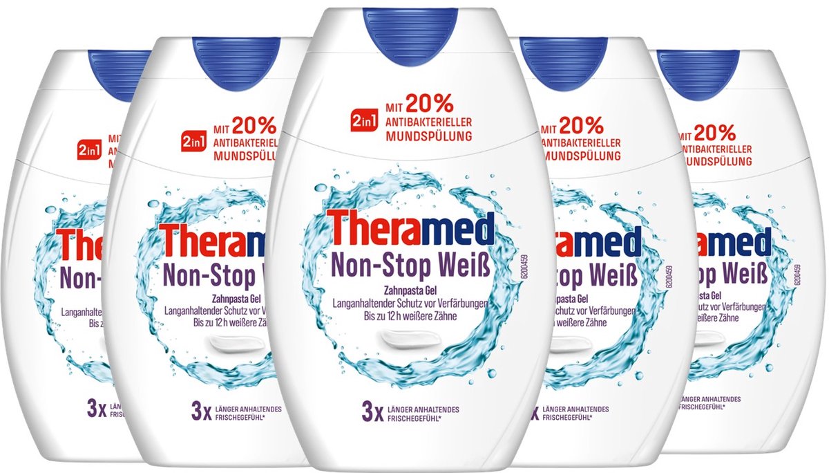 Theramed 2in1 Tandpasta - Non Stop White - Voordeelverpakking 5 x 75 ml