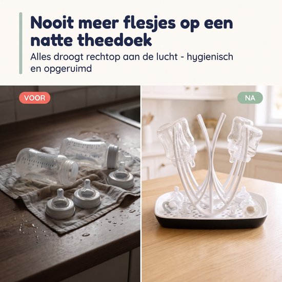 Numsy Flessenrek Baby Basic - Droogrek Babyflessen - Flessenrek Baby Inklapbaar van Numsy — afbeelding 3