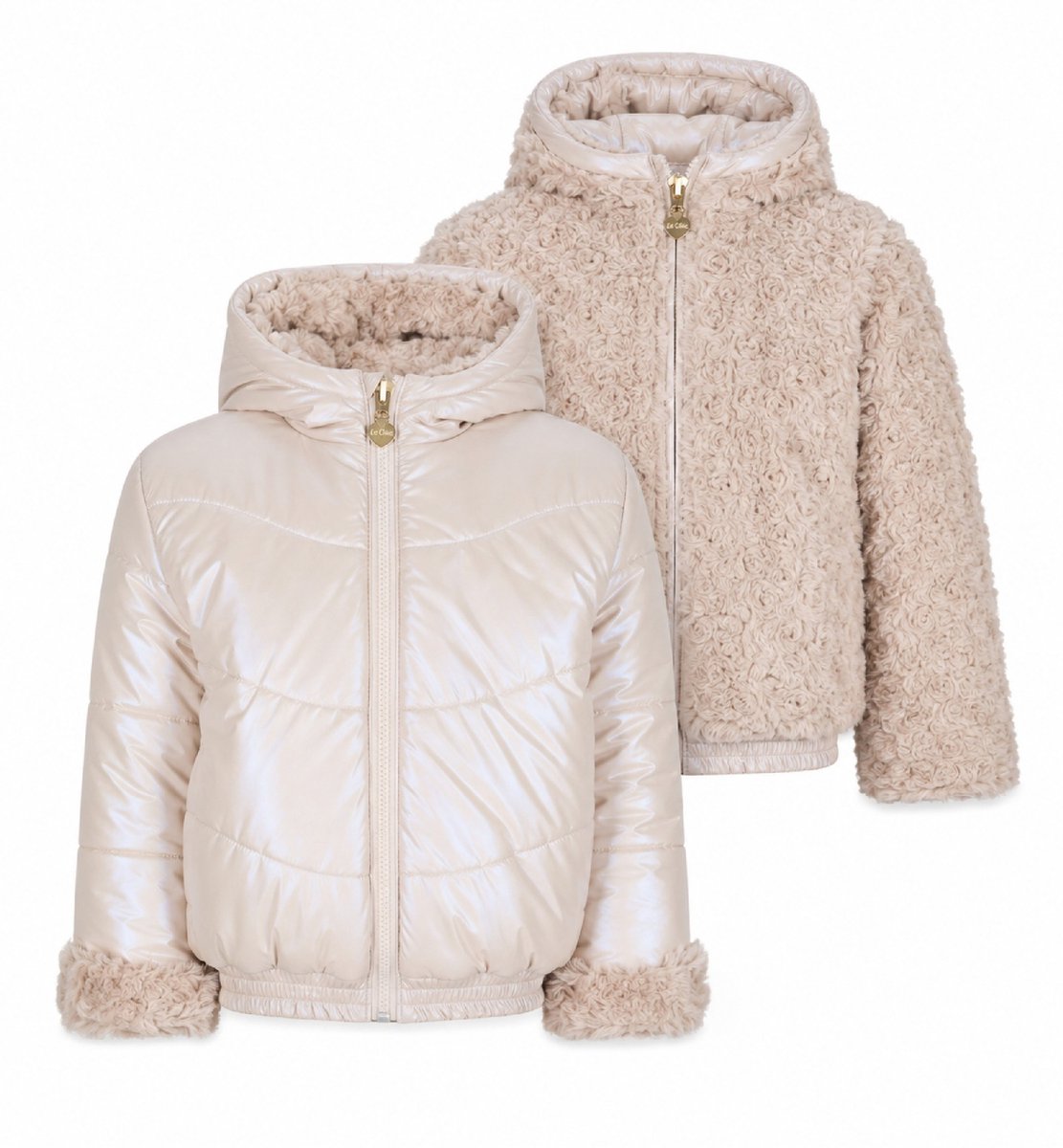 Le Chic reversible winterjas meisje BORDO C607-5225 / Zilver - maat 158/164