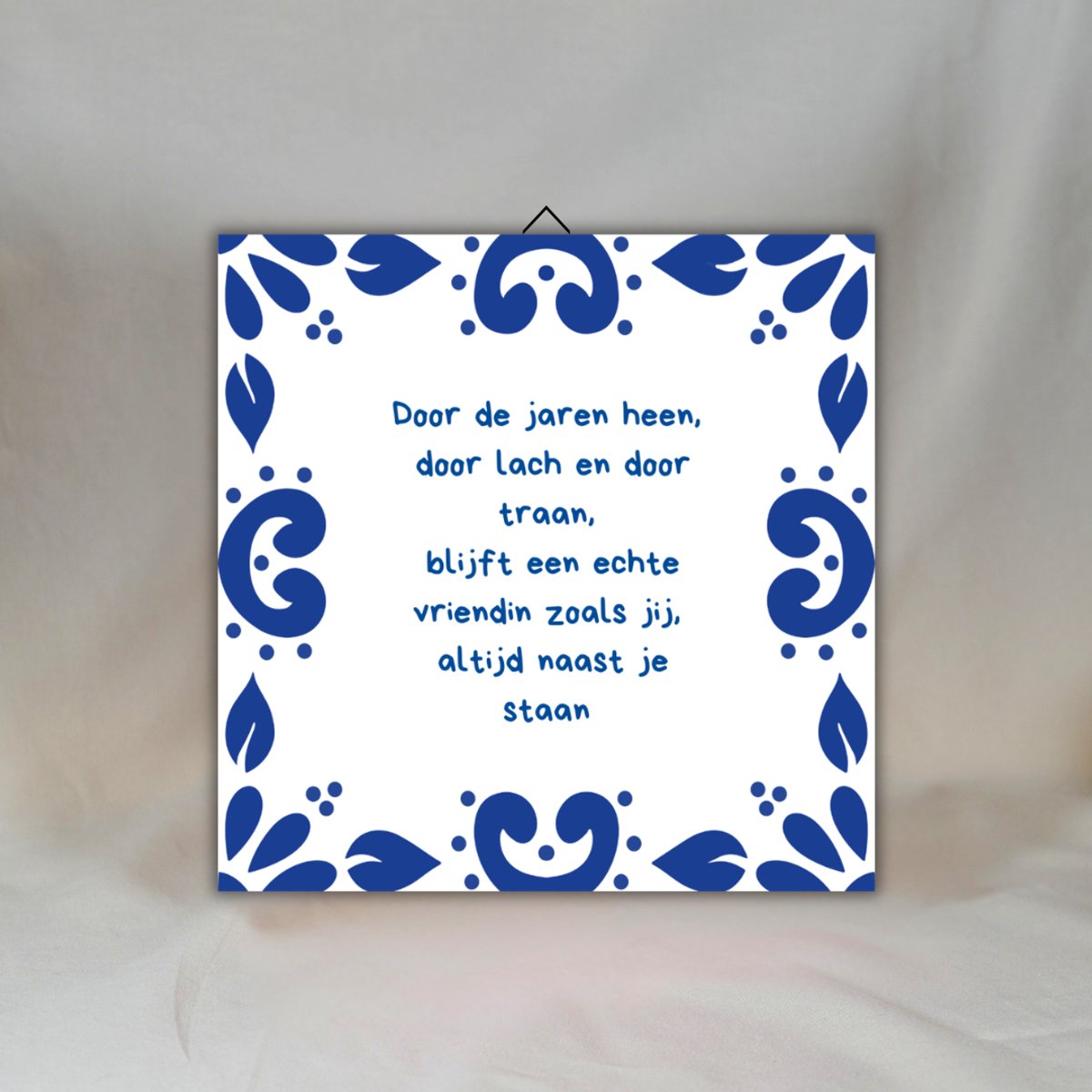 Cadeau beste vriendin - Delfts Blauw spreuktegeltje vriendschap - Beste vriendinnen voor altijd - Tegeltjes met tekst - 15 x 15 cm - Beste vriendin cadeau verjaardag
