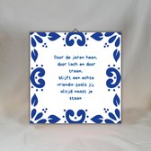 Cadeau beste vriendin - Delfts Blauw spreuktegeltje vriendschap - Beste vriendinnen voor altijd - Tegeltjes met tekst - 15 x 15 cm - Beste vriendin cadeau verjaardag