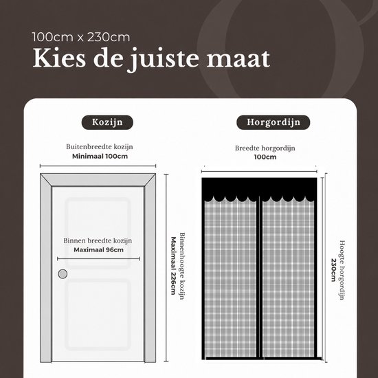 O'DADDY® Deurgordijn Deluxe FIBER - Magnetisch Vliegengordijn - Voor Nieuwbouw en Standaard Deuren - Eenvoudige Installatie - Deurhor Wit - 100x230 cm van Merkloos — afbeelding 4