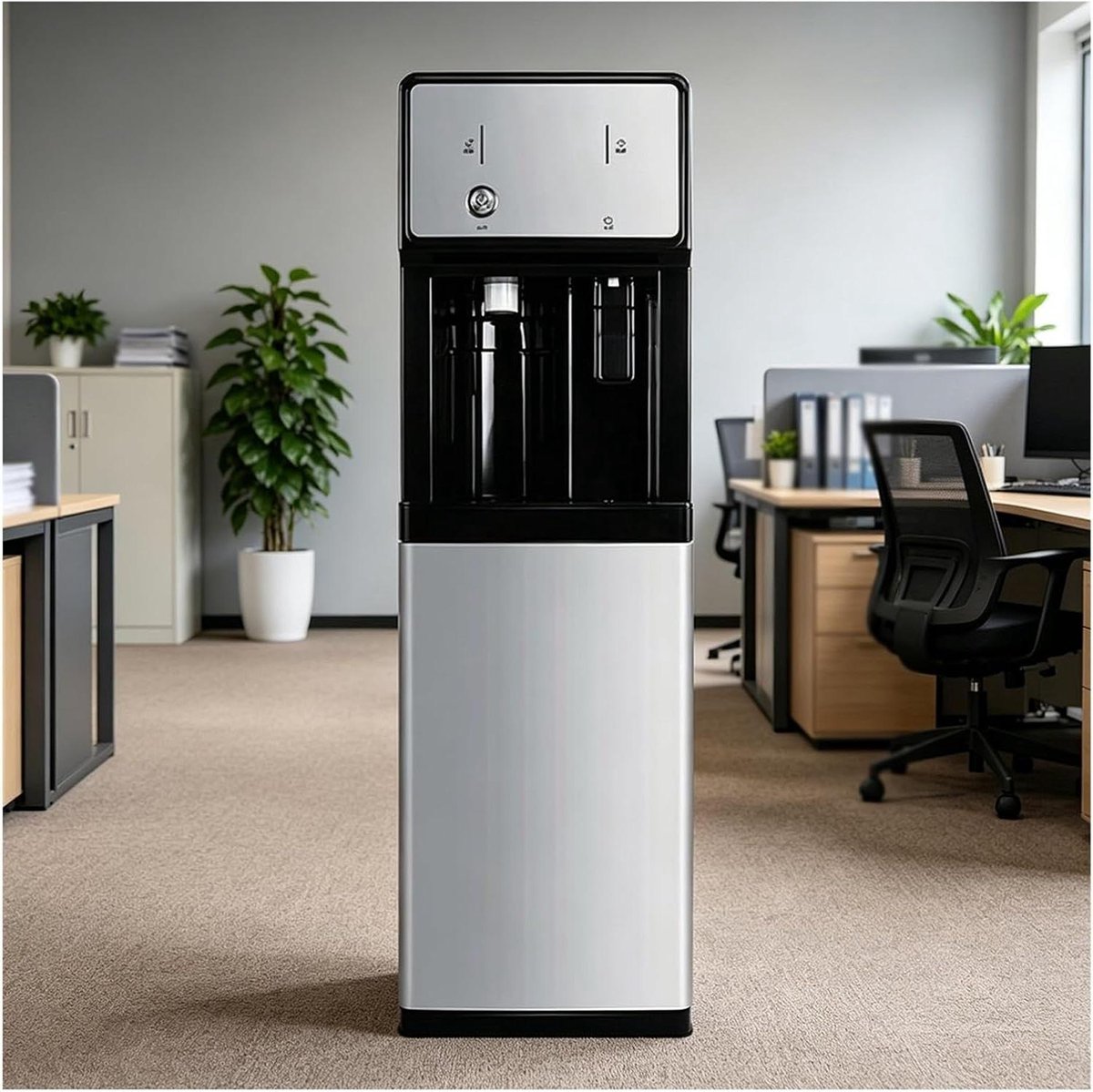 Waterdispenser - Waterkoeler Fontein - Direct Water Tappen - Aangesloten Op Waterleiding - 105 x 31 x 31 cm - Zilver