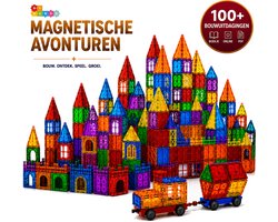Product afbeelding van Magnetic Tiles XL bundel Set met 100+ Bouw Challenges - Magnetische Tegels Speelgoed - Magna Magnetisch Cadeau Jongens Meisjes Constructie - Montessori Mind Educatief Kinderspeelgoed 3 Jaar, 4 jaar, 5 jaar, 6 jaar, 7 jaar, 8 jaar, 9 jaar - By Baboo®