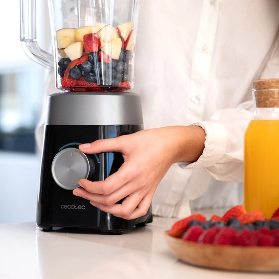 1300 W blender voor op het aanrecht - Power Black Titanium 1300Max - mengkan van 1,5 liter met 4 Black Titanium-messen - 2 snelheden & ijs-crush-functie — afbeelding 4