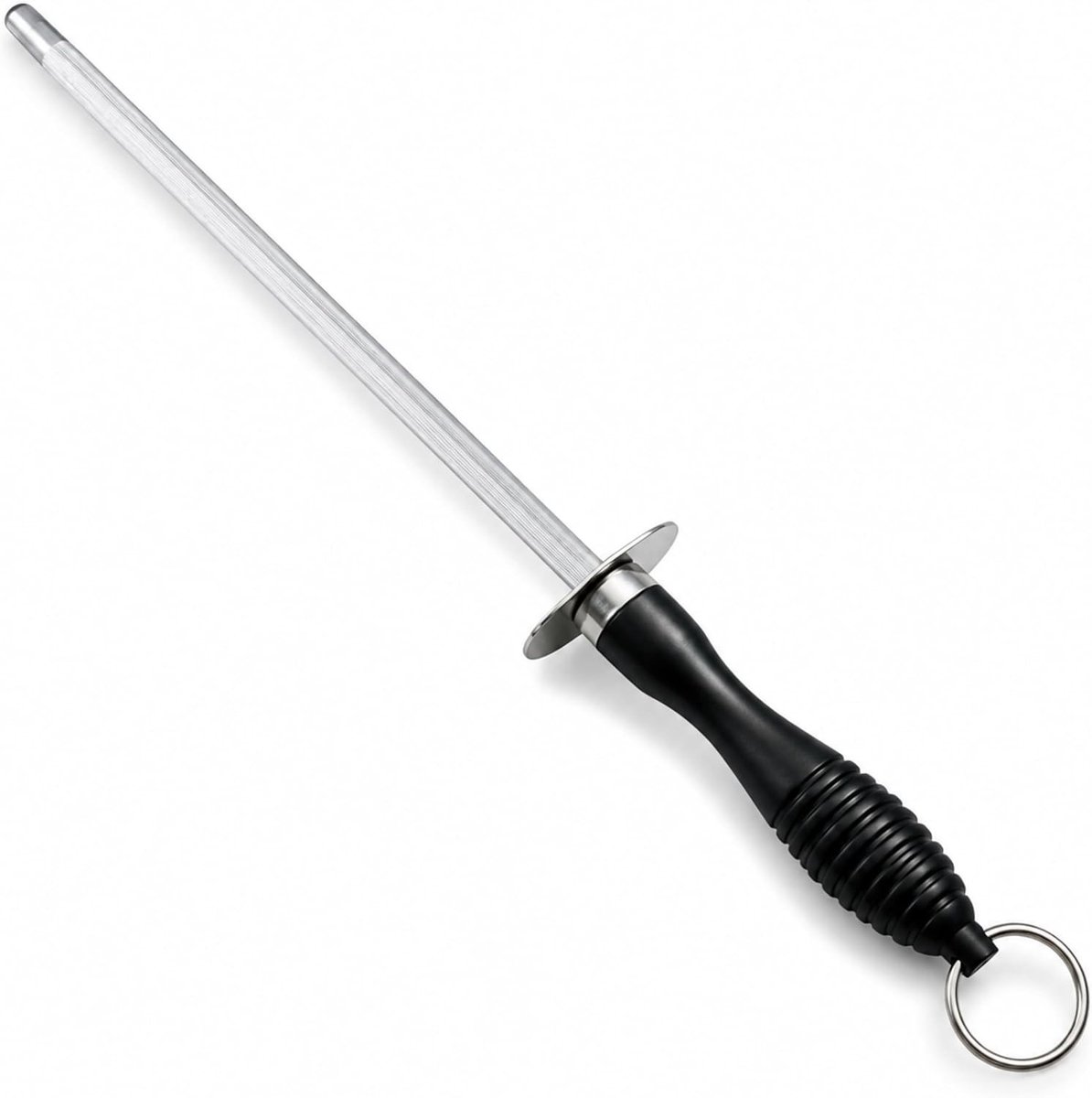 Aanzetstaal voor Messen - Zilver - 18 cm - Handmatige Messenslijper met Ergonomisch Handvat - Voor Keukenmessen