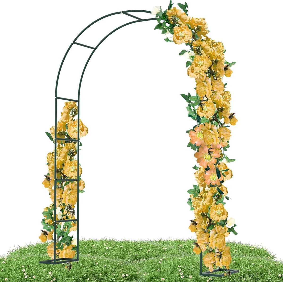 Rozenboog Metaal - Tuinboog Klimplanten - Decoratie Tuin - Gepoedercoat Weerbestendig - 192 x 38 x 240 cm - Donkergroen