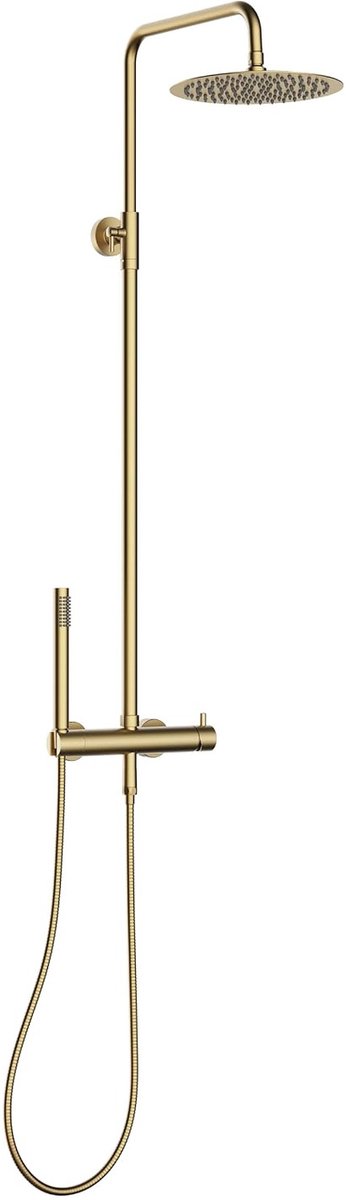 Regendoucheset Goud met Mengkraan – 25 cm Regendouche – Verstelbaar 88–118 cm – Handdouche en 150 cm Slang