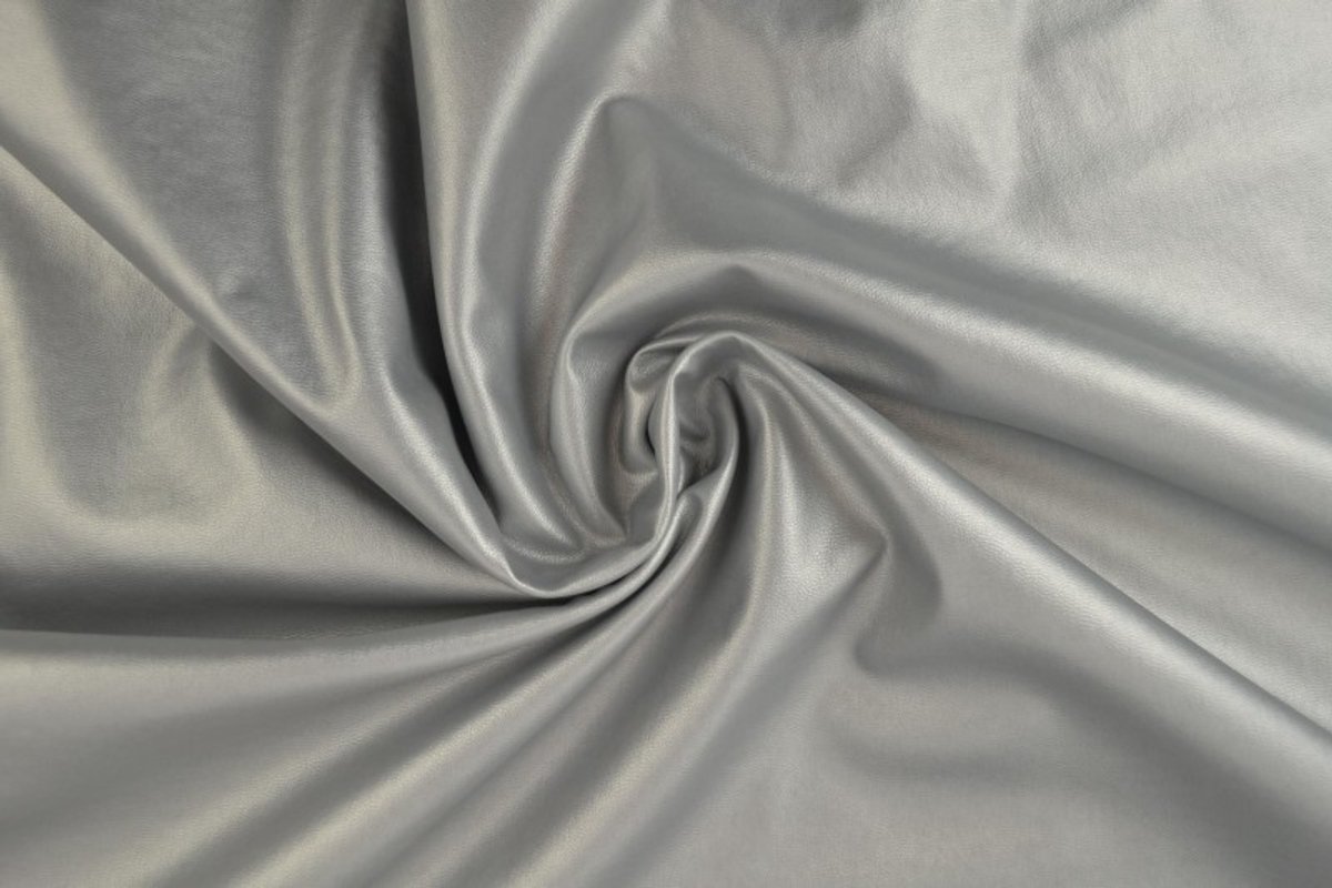 Kunstleer - 1 meter - Per meter - Zilver - 145cm breed
