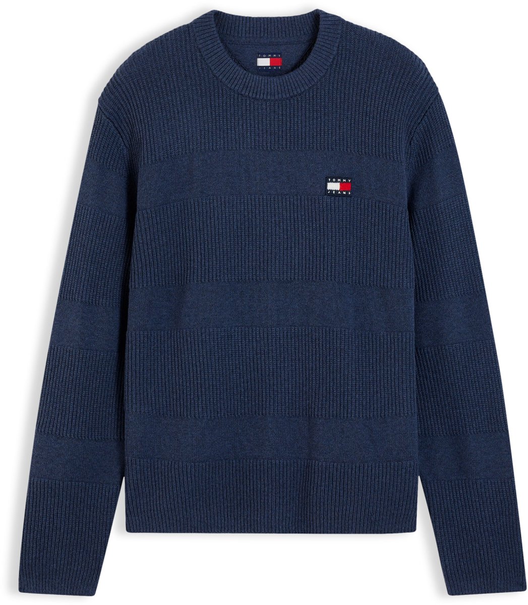 Tommy Jeans Trui Tjm Reg Textured Swe Dm0dm23571 D1b Basic Htr Mannen Blauw