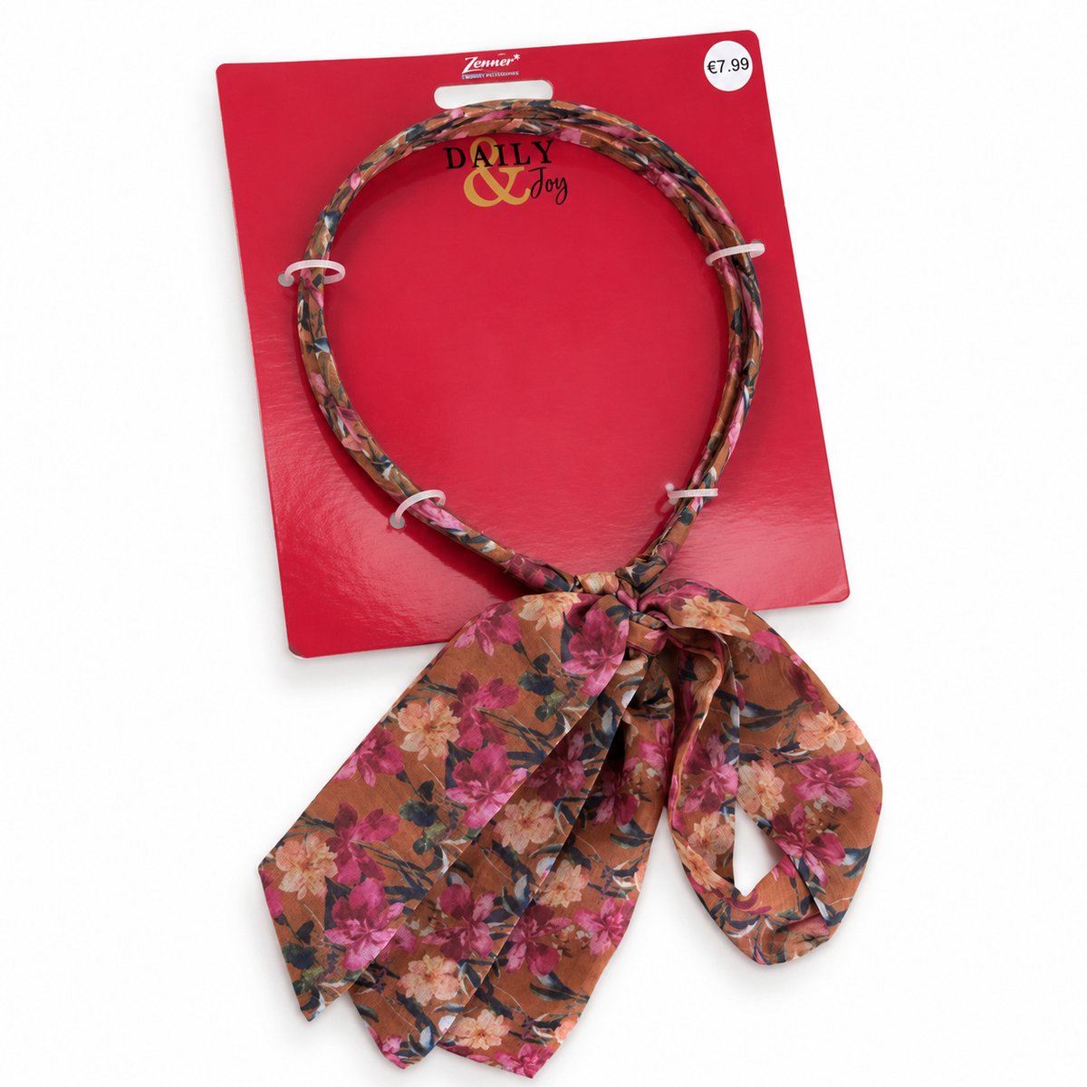 Zenner Daily & Joy haarband met strik – bruine bloemenprint