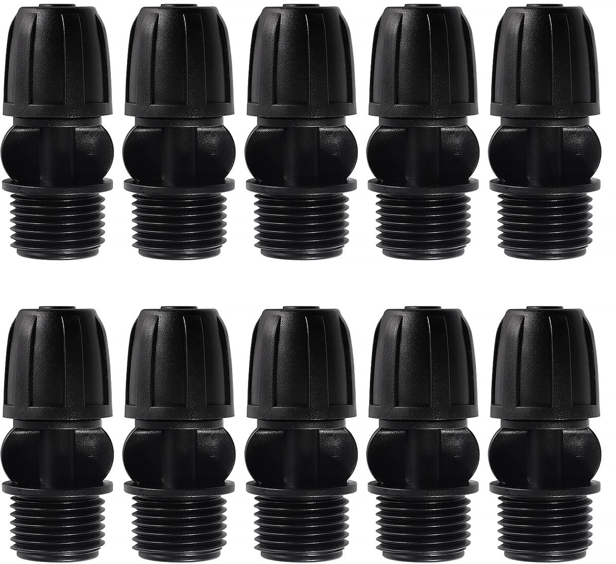 10 Stuks G1/2 Mannelijke Draad tot 8/12 mm Druppelirrigatiefittingen, Druppelbuizen met Prikkeldraadconnectoren, Irrigatieconnector, voor Tuin, Gazon