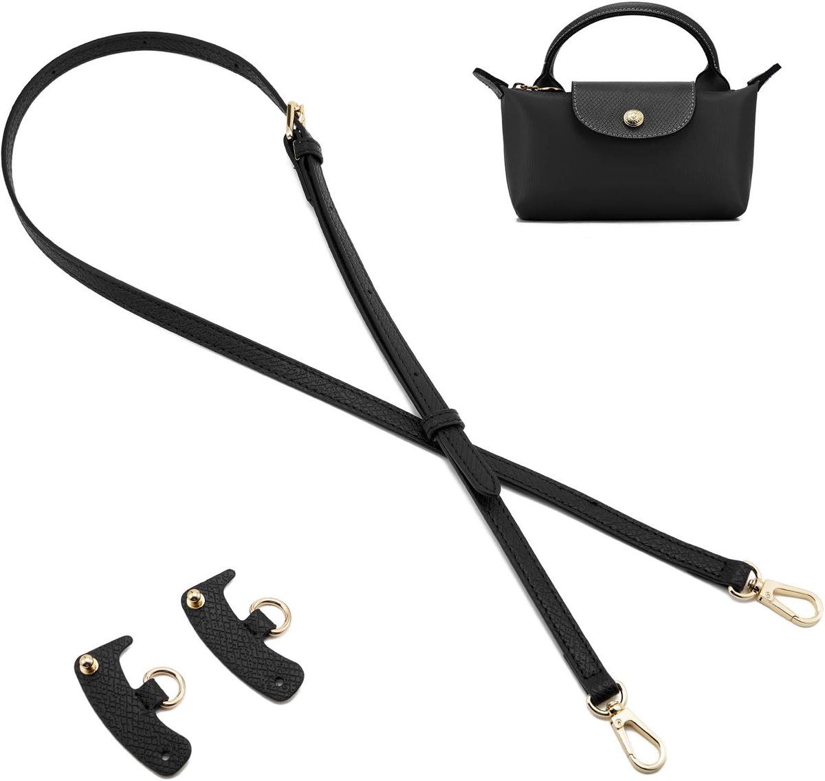Leren riem voor handtas, schoudertasriem, vervanging voor tassen van Longchamp, verstelbare schouderriem voor crossbody-tassen