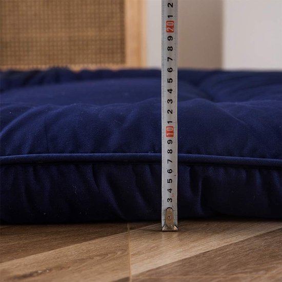 Japanse Vloermatras - Futon Matras Slaapkussen - Comfortabel Slapen - Extra Dik Geheugen - 150x200 cm - Marineblauw — afbeelding 5