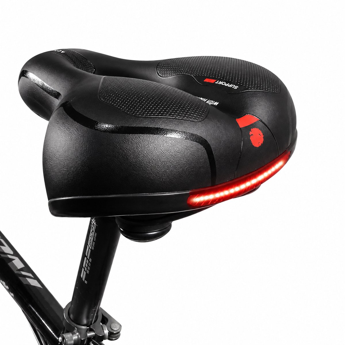 Casa Living Fietszadel - Universeel Comfortzadel - Dubbele Veervering - Ergonomisch Gewatteerd - Waterdicht Synthetisch Leer