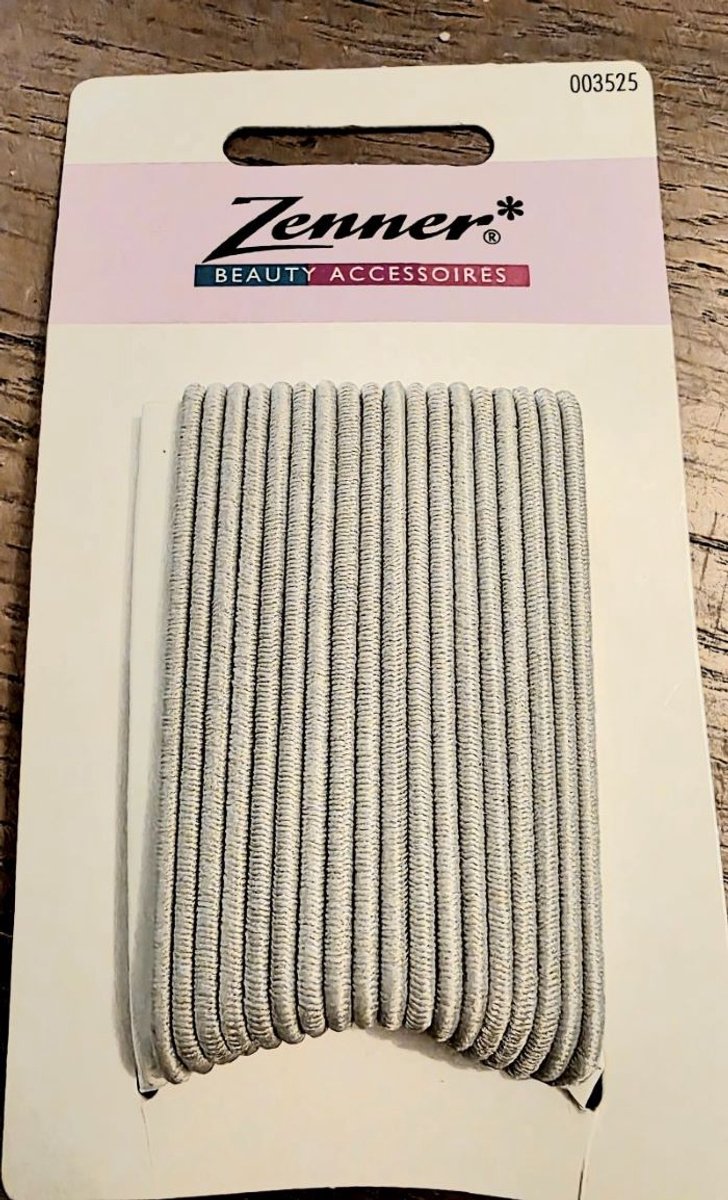 Zenner haarelastieken grijs - medium - 18 haarelastiekjes - elastiekjes 2mm - 6cm doorsnee