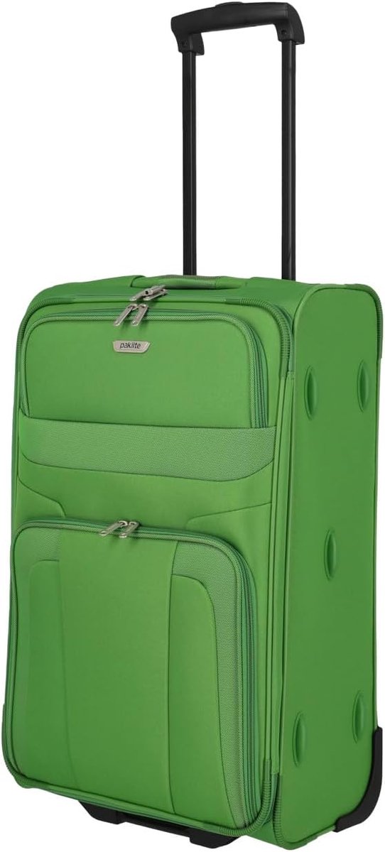 reiskoffer met 2 wielen, Orlando zachte, klassieke bagagewagen met tijdloos design, Groen, 63 cm (Trolley M)