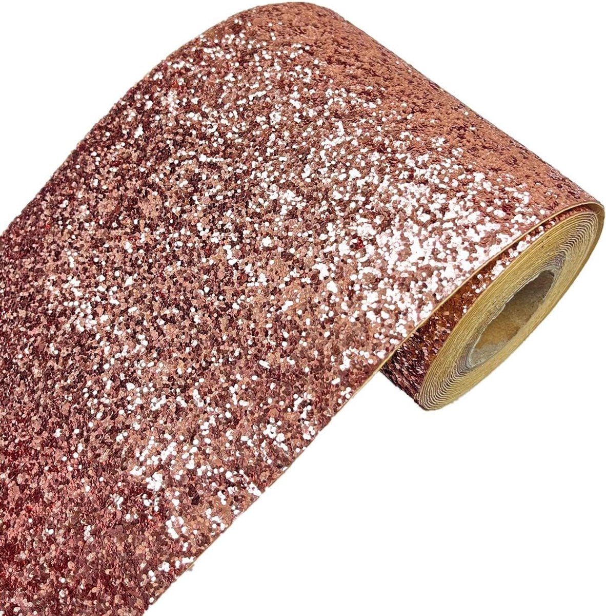 dikke glitter behangrand, zelfklevende glitter muurrand (13 cm x 5 meter, roségoud)