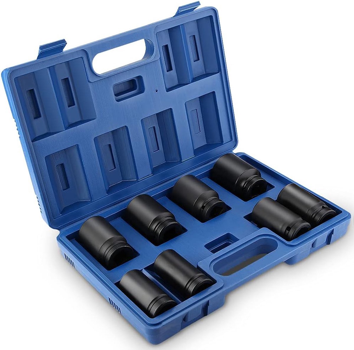 Dopsleutelset, 8-delig, 3/4 Inch Slagmoersleutels, 24-38 mm Doppen, Standaard Uitvoering, 36 x 24 x 7 cm